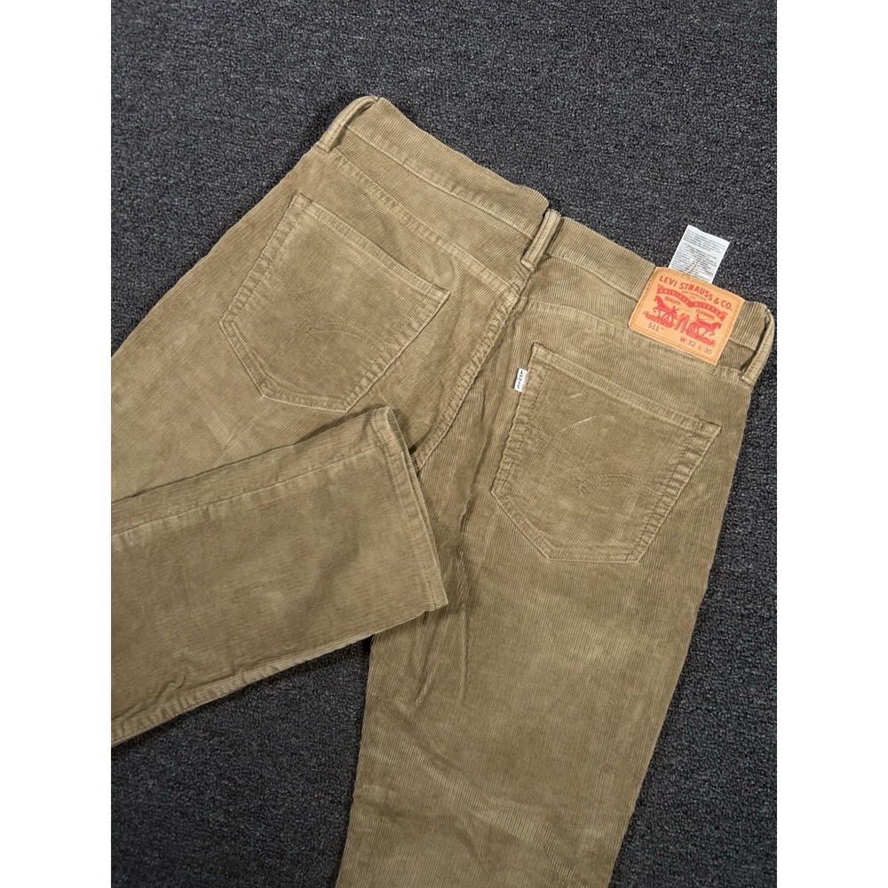Levis 511 Corduroy Pants Mens 32x30 (Fits 33x30) Beige Stretch Casual
